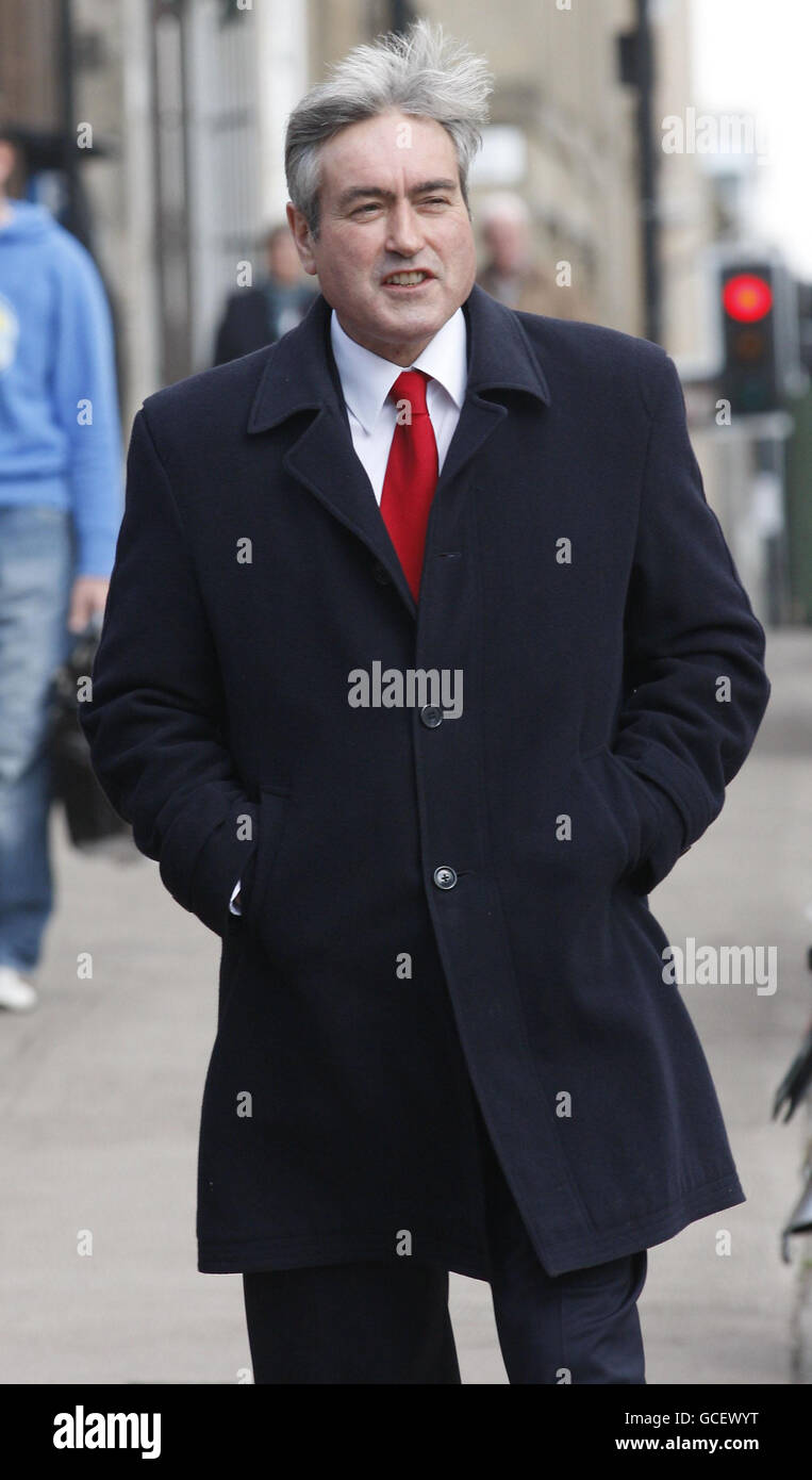 Scottish Labour Party Leader Iain Gray arrives for a post election press conference at John Smith House, Glasgow. Stock Photo