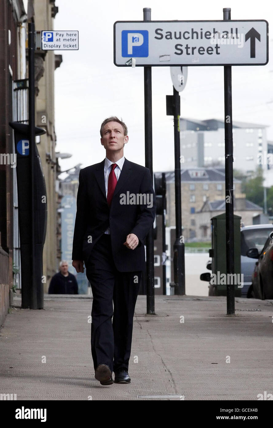 Scottish Labour MP for East Renfrewshire Jim Murphy pictured after a post election press conference held at John Smith House, Glasgow. Stock Photo
