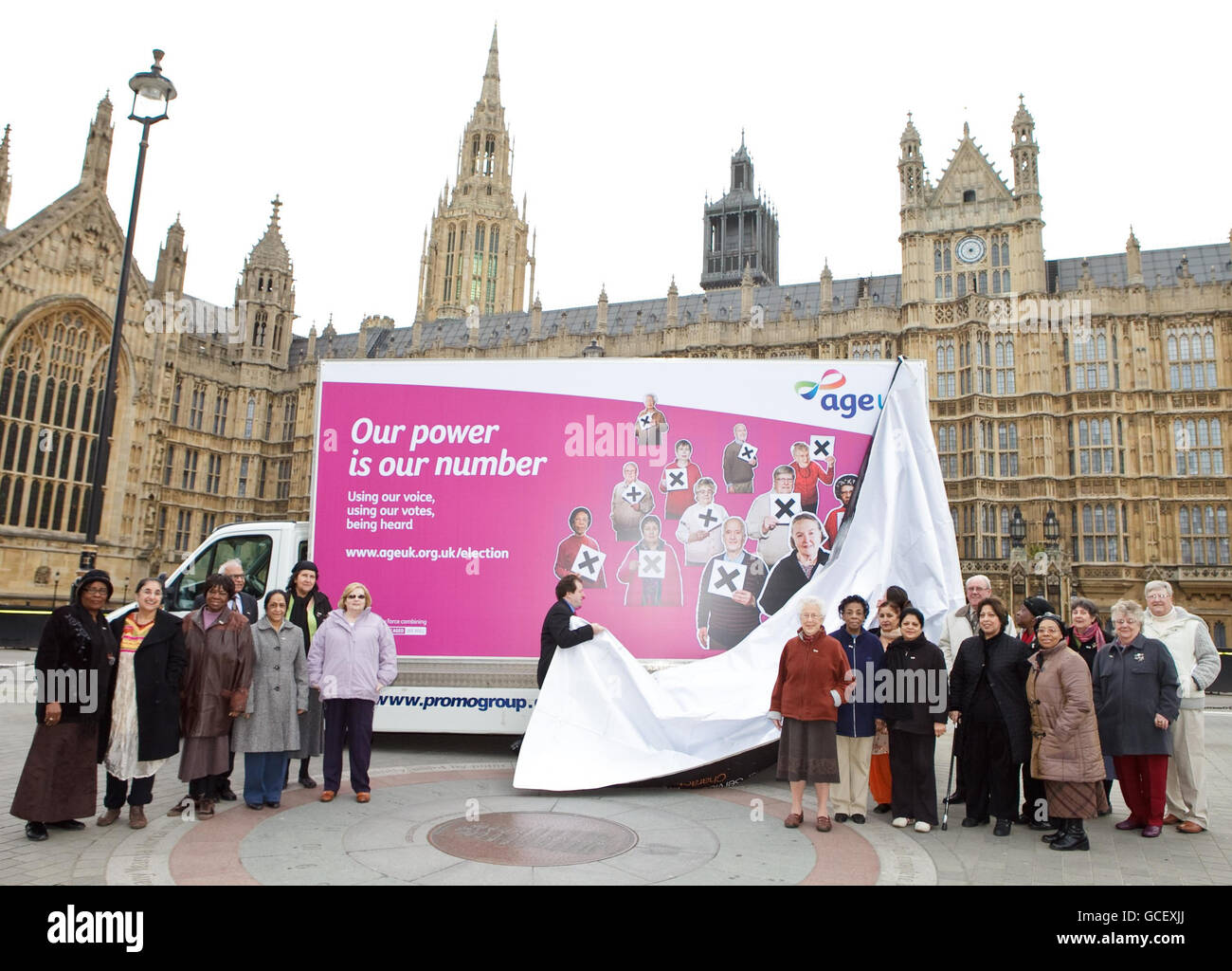 Some of the stars of the poster (names not given) help Age UK launch ...