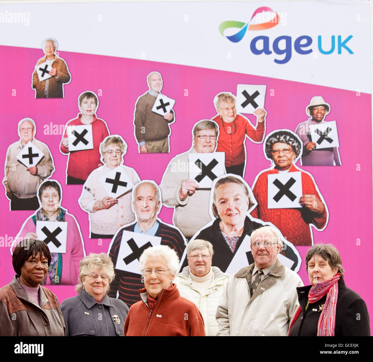 Some of the stars of the poster (names not given) help Age UK launch ...