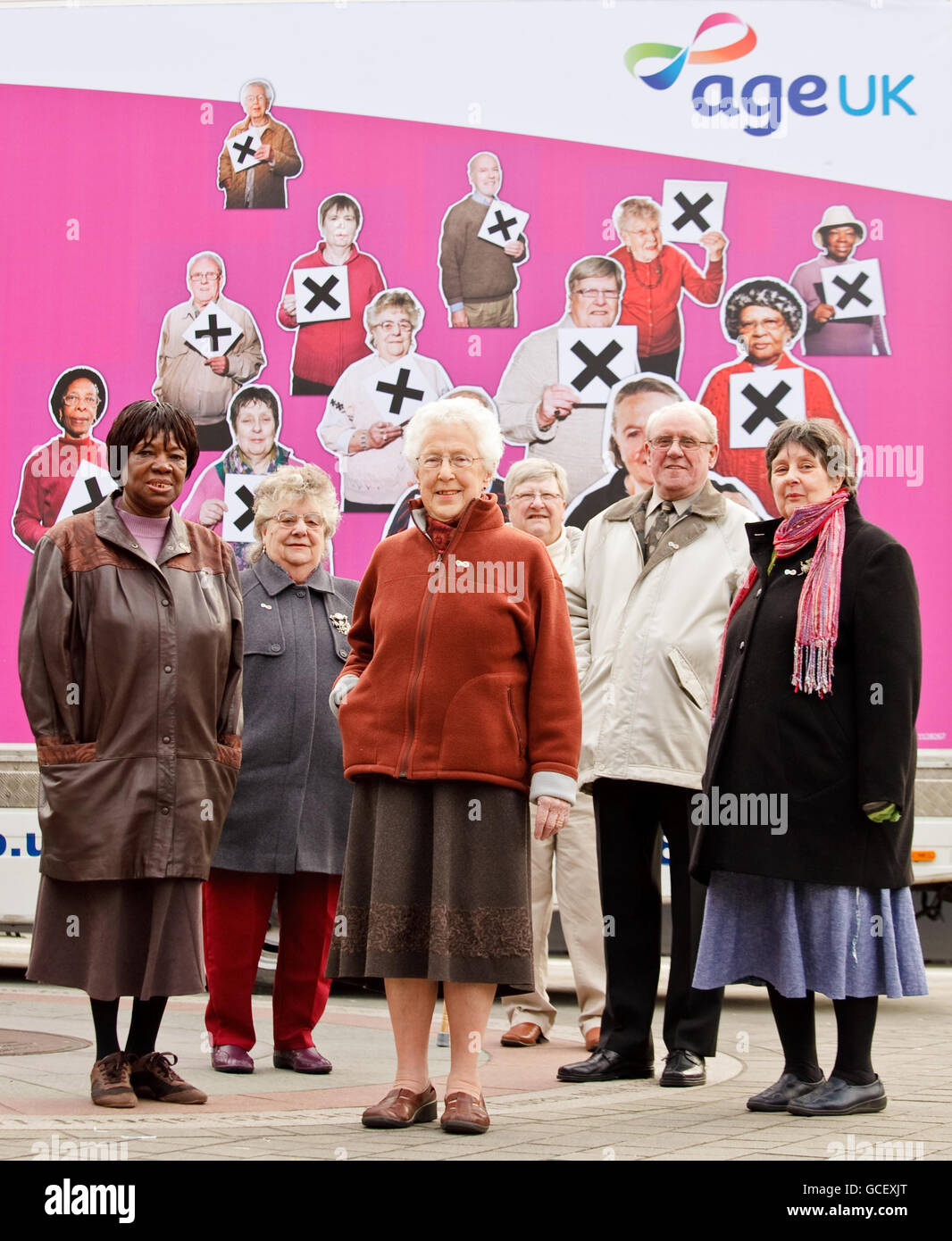 Some of the stars of the poster (names not given) help Age UK launch ...