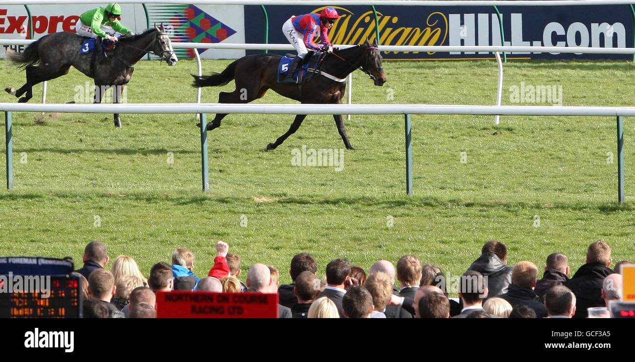 Sprinter Sacre ridden by Barry Geraghty (right) wins The Ashleybank Investments Standard Open National Hunt Flat Race during the Coral Scottish Grand National Festival at Ayr Racecourse, Ayr. Stock Photo
