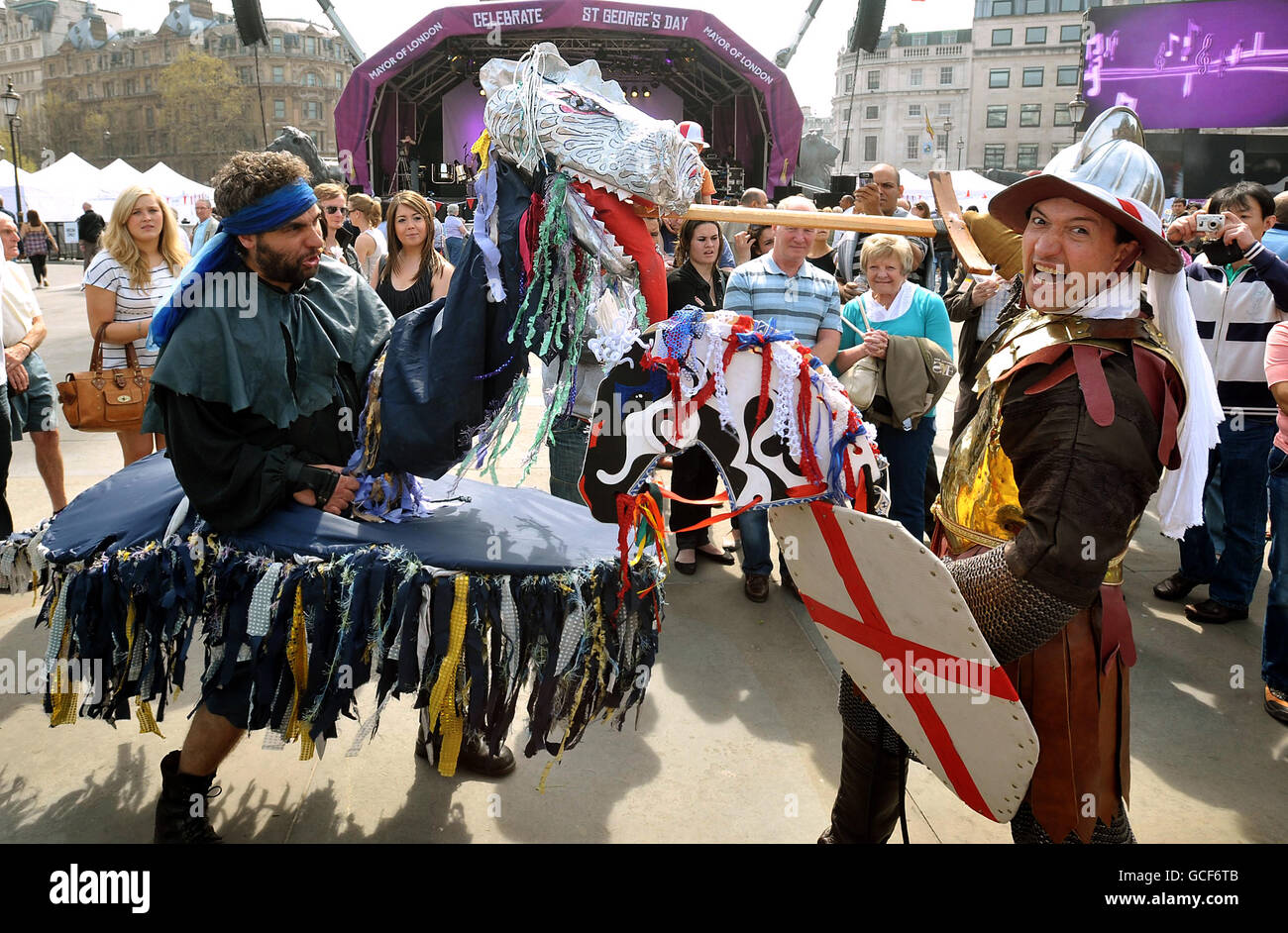 Customs and Traditions - St George's Day  - Trafalgar Square Stock Photo