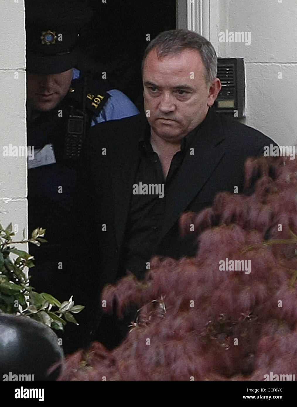 Gerry Ryan's agent, Noel Kelly, leaving the home of television presenter Gerry Ryan in Leeson 