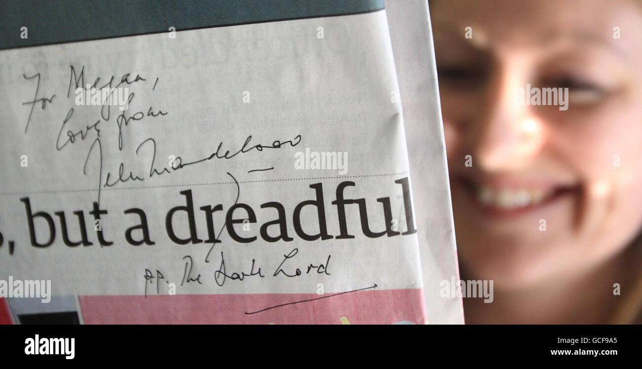 Labour supporter Meghann Jones, 28, with a paper signed by Industry