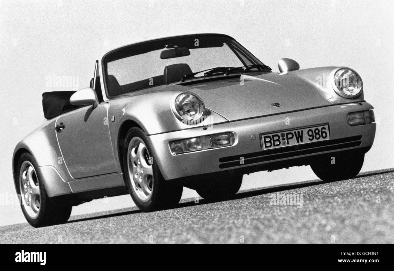 Transport, Porsche 911 Carrera 2. The new Porsche 911 Carrera 2 Cabriolet Turbo. Stock Photo