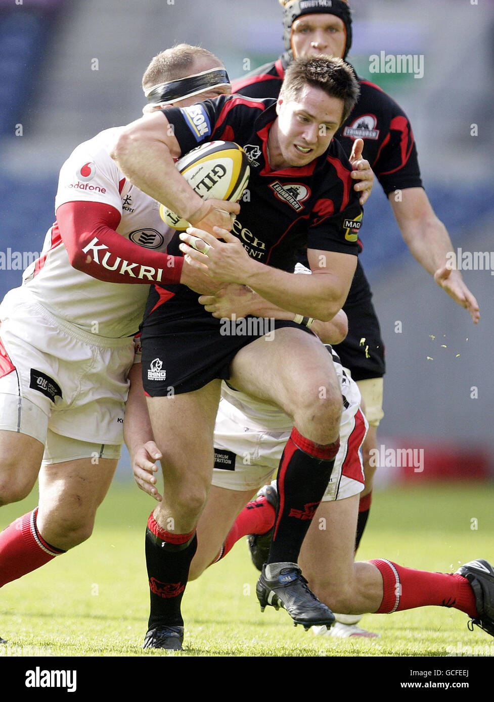 Rory Houston Rugby Rugbyu edinburgh full length tackling mangms hi-res stock photography ...