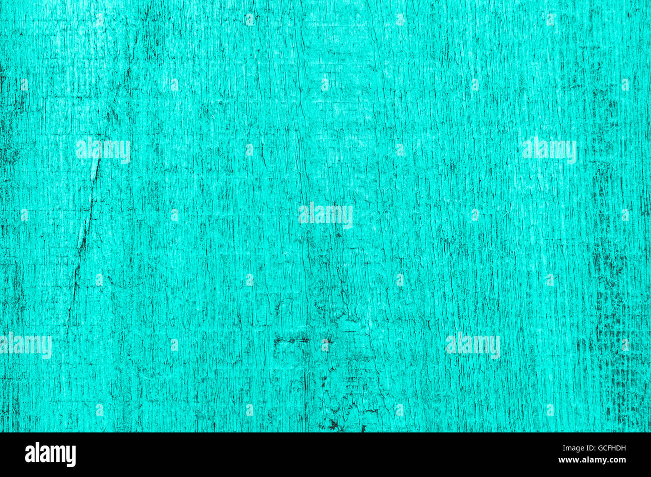Rough grainy wood mainly turquoise grayish grayscale colors Stock Photo