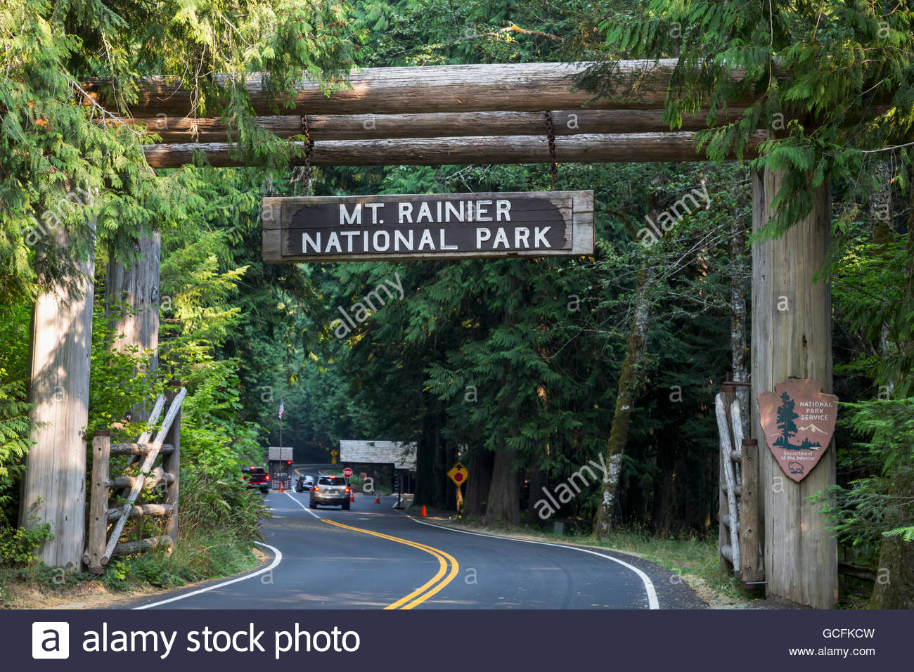 Mt Rainier National Park Sign Stock Photos & Mt Rainier National Park