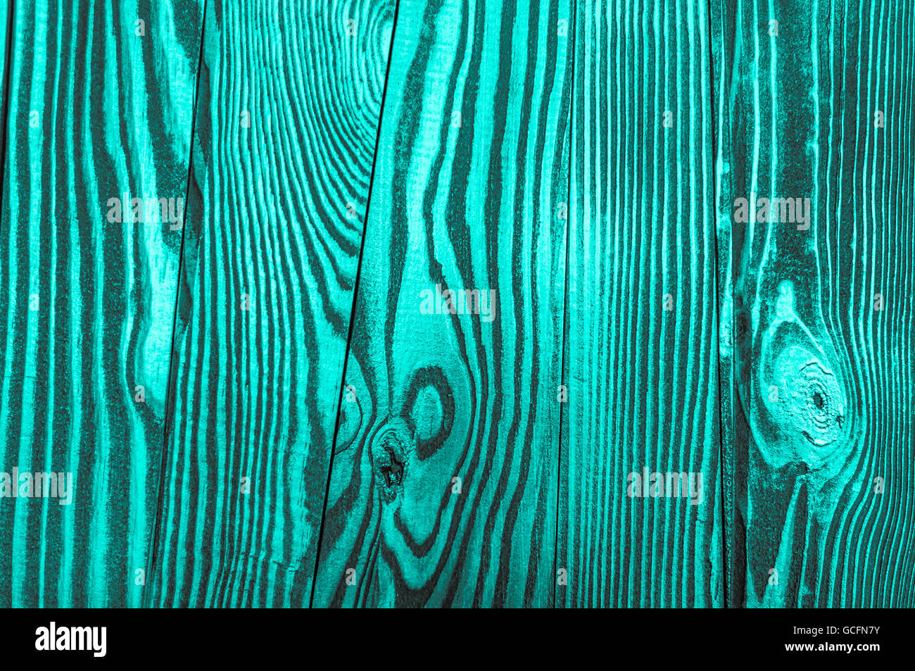 Perfect turquoise grayish gray scale irregular old and rough wood timber close-up texture background Stock Photo