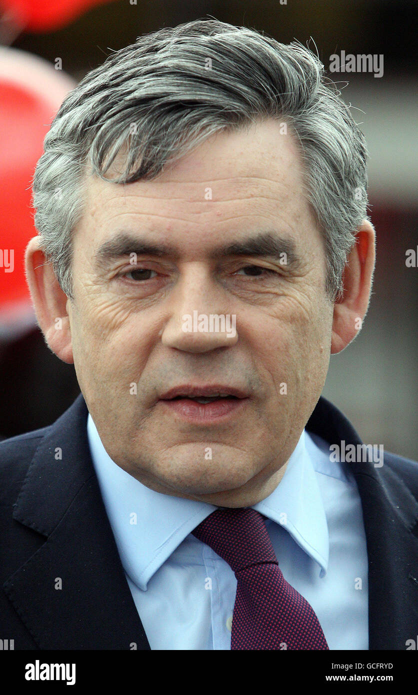 Britain's Prime Minister Gordon Brown arrives in Wolverhampton Stock