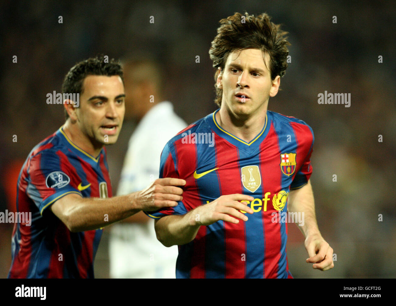 Lionel Messi Xavi Hernandez Barcelona Hi-res Stock Photography And ...