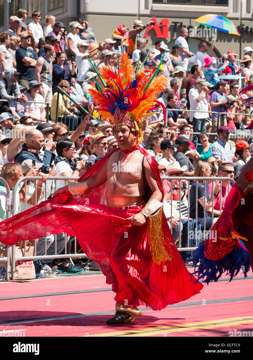 Man in drag costume in San Francisco Pride Parade 2016 Stock Photo - Alamy