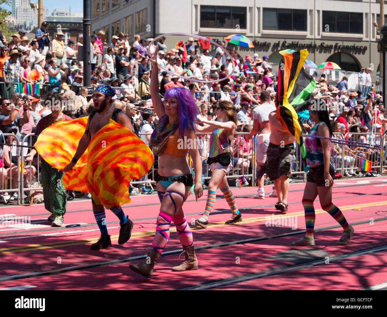 Colorful group performs in San Francisco Pride Parade 2016 Stock Photo ...