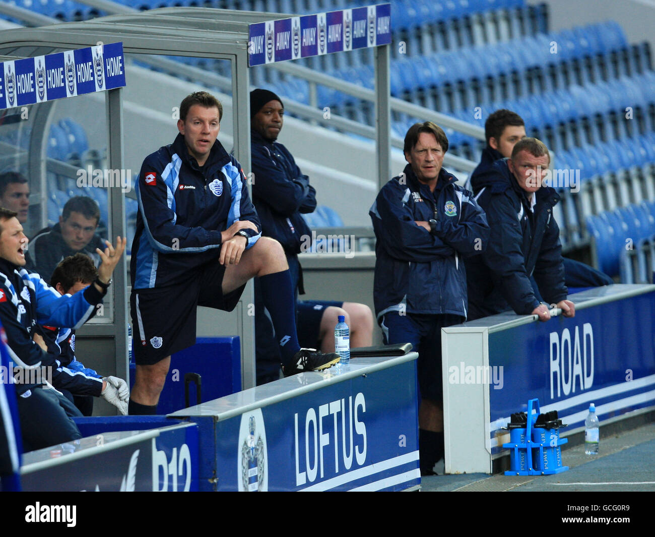 Queens Park Rangers youth team manager Steve Gallen (left) and