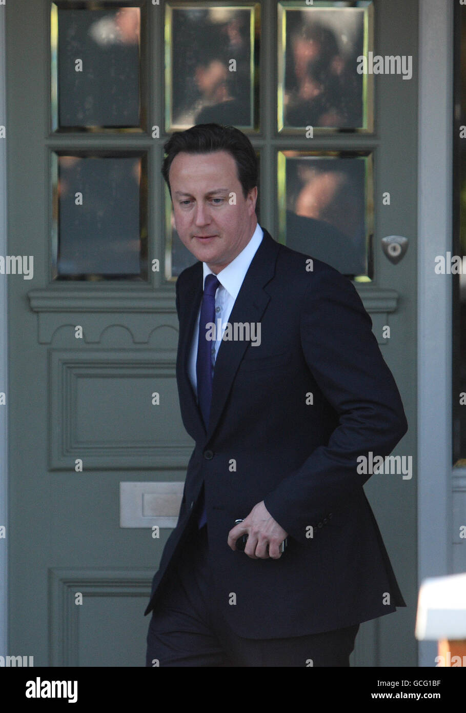 Prime minister david cameron leaves his west london home hi-res stock ...