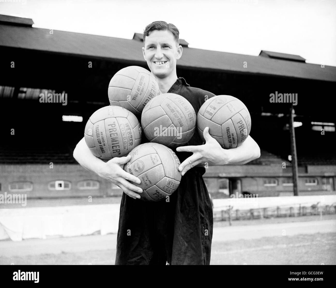 John harris with new set of footballs for the coming hi-res stock ...