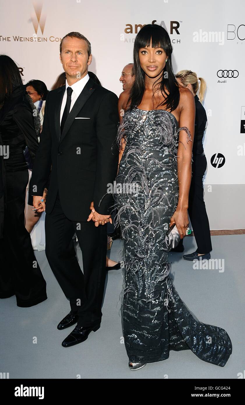 Naomi Campbell and Vladimir Doronin arriving for the amfAR Cinema