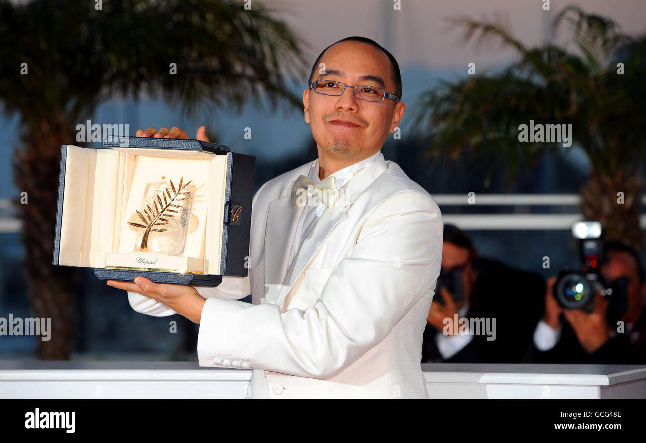 Apichatpong Weerasethakul, winner of the Palme d'Or for his film Uncle Boonmee Who Can Recall His Past Lives at the 63rd Cannes Film Festival, France. Stock Photo