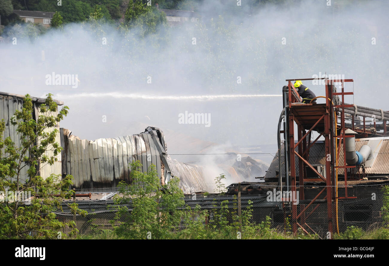 Chemical fire in Huddersfield Stock Photo Alamy