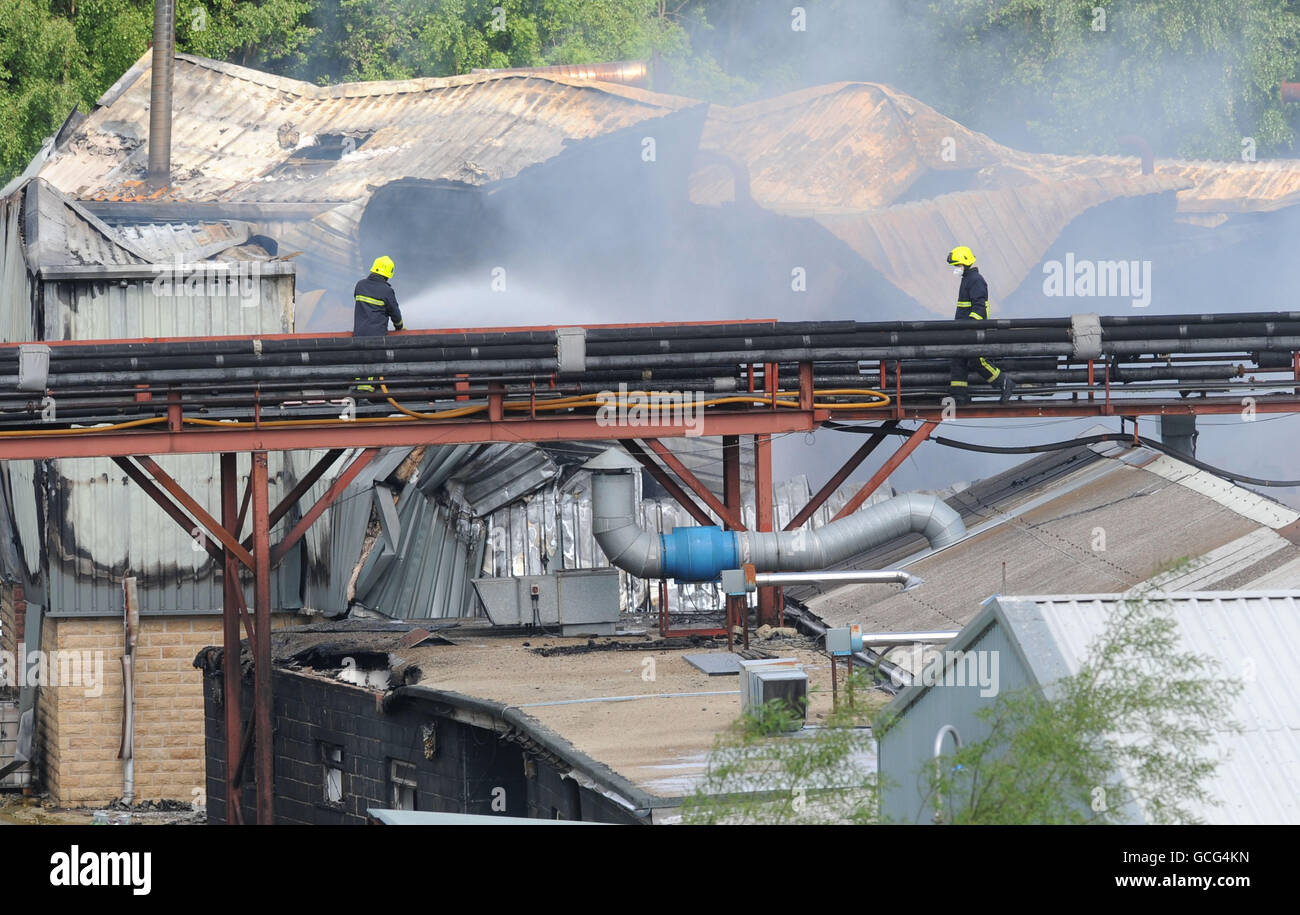Chemical fire in Huddersfield Stock Photo Alamy