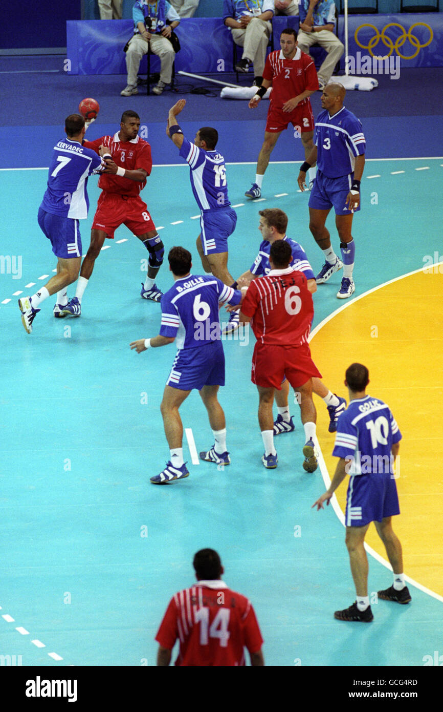 Sydney 2000 Olympics - Men's Handball - Tunisia v France Stock Photo