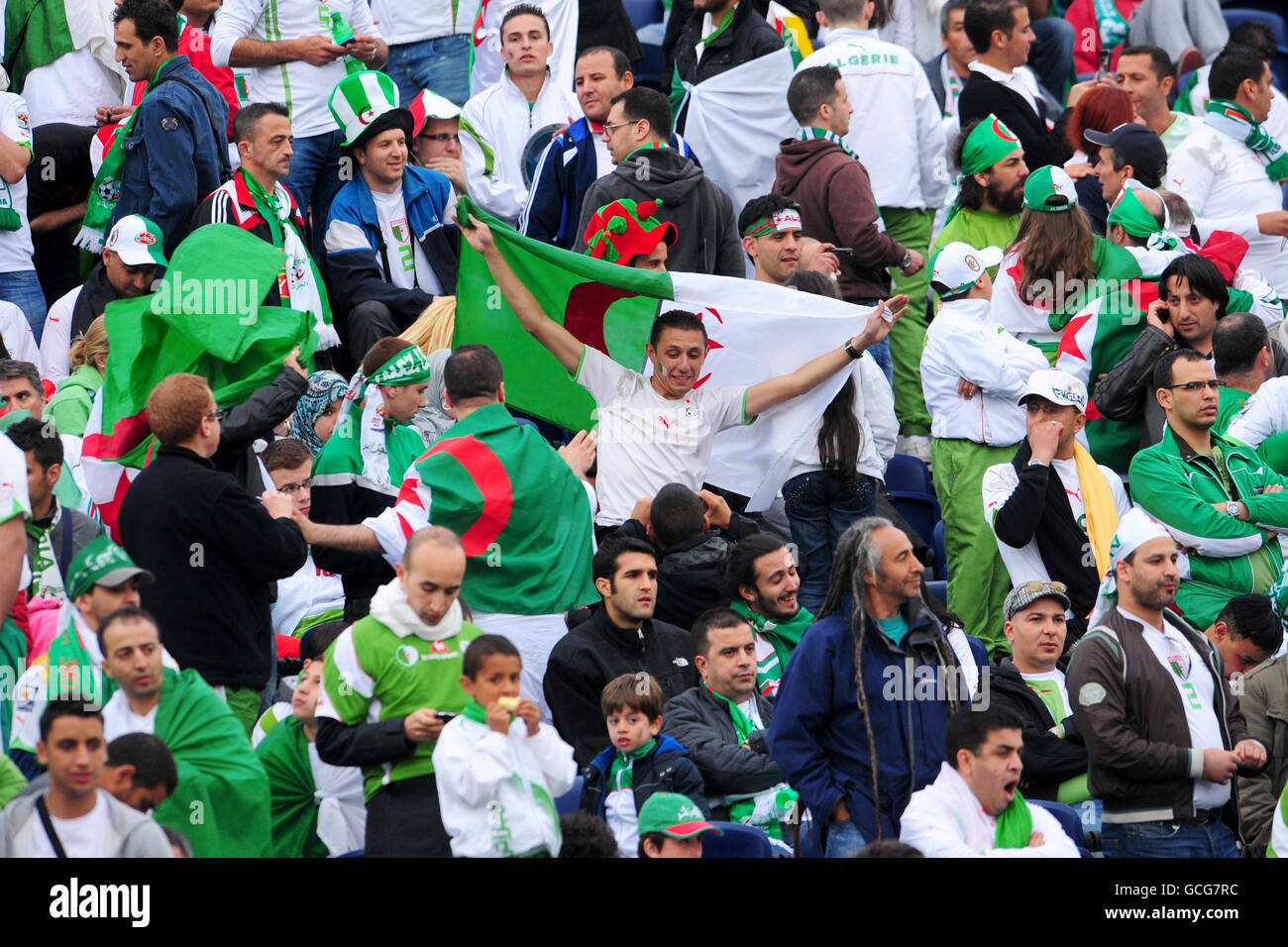 Soccer - International Friendly - Republic of Ireland v Algeria - RDS Stadium. Algeria fans in the stands. Stock Photo
