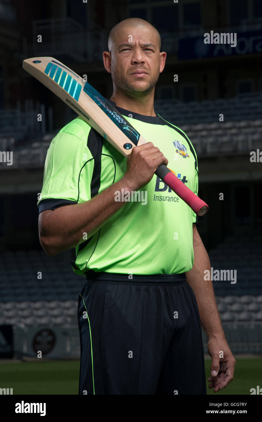 Cricket Surrey Press Conference Andrew Symonds Arrival Stock Photo
