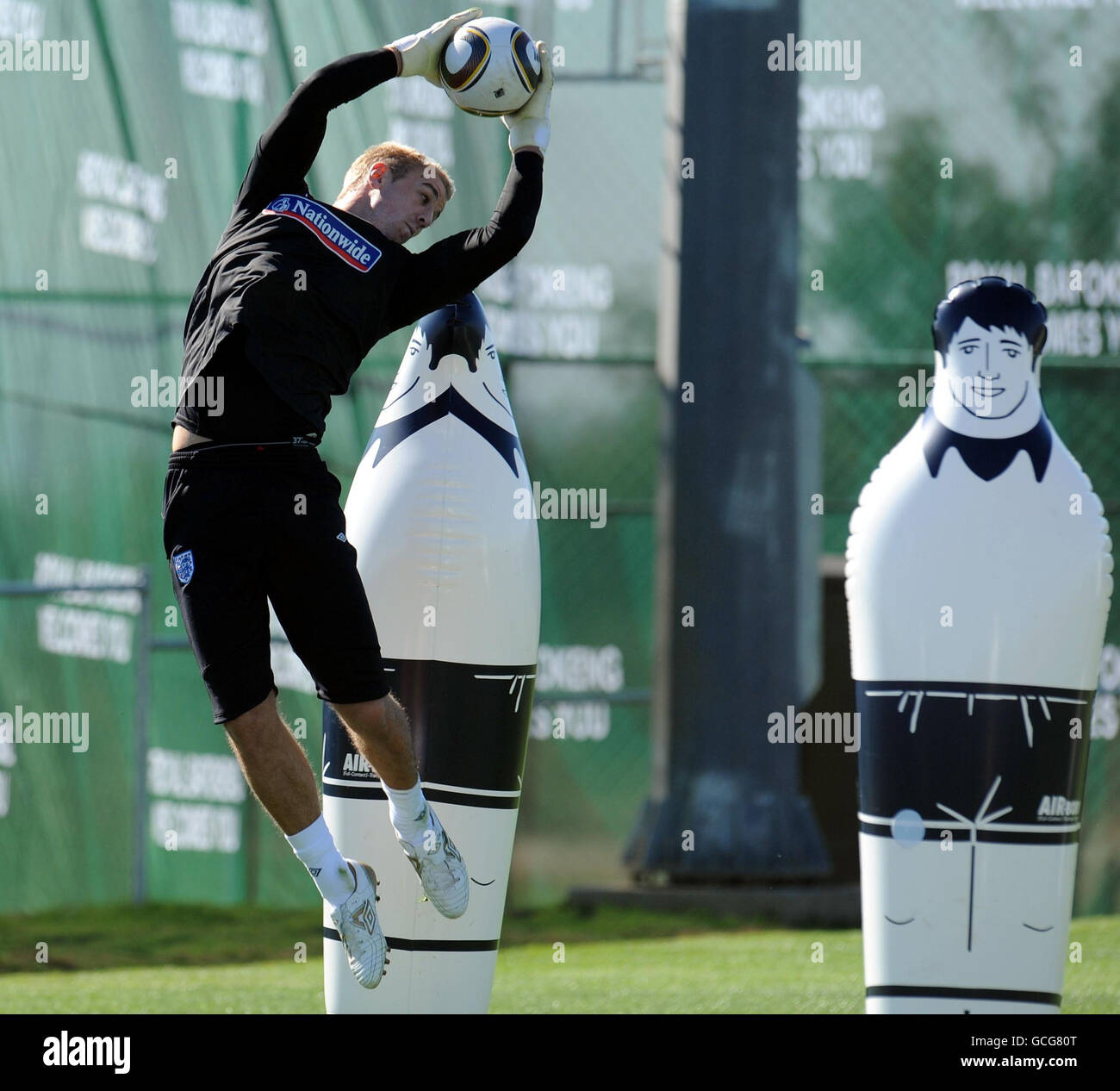 England's Joe Hart during a training session at the Royal Bafokeng Sports Complex, Rustenburg, South Africa. Stock Photo