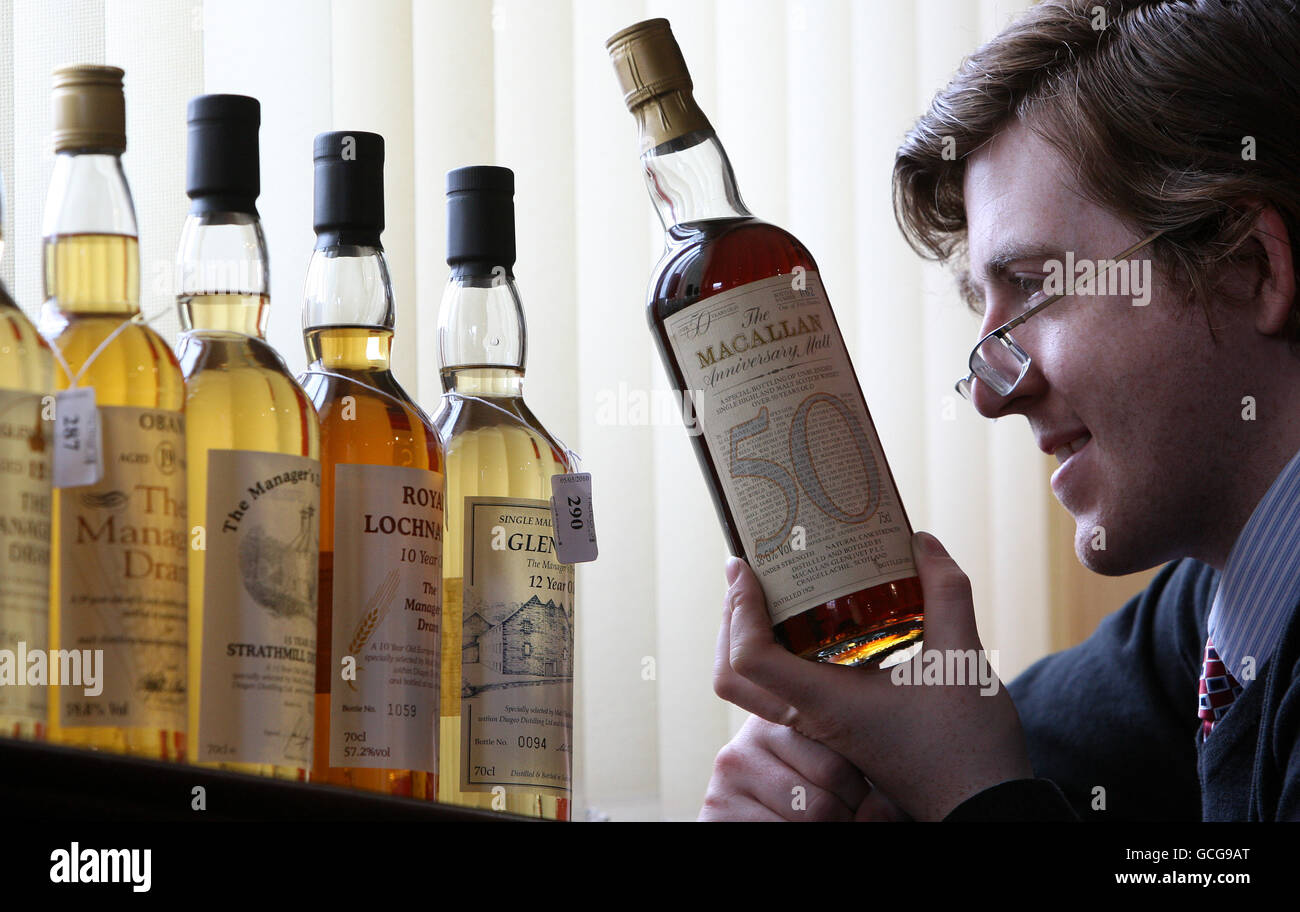 Rare and Collectable Whisky auction Stock Photo Alamy