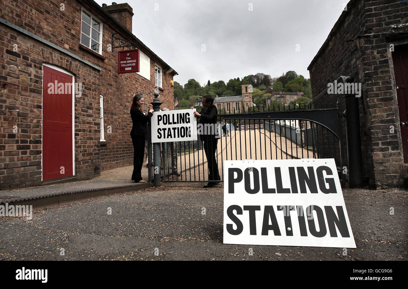 Telford and Wrekin Council employees prepare the Iron Bridge Toll House in Shropshire as a