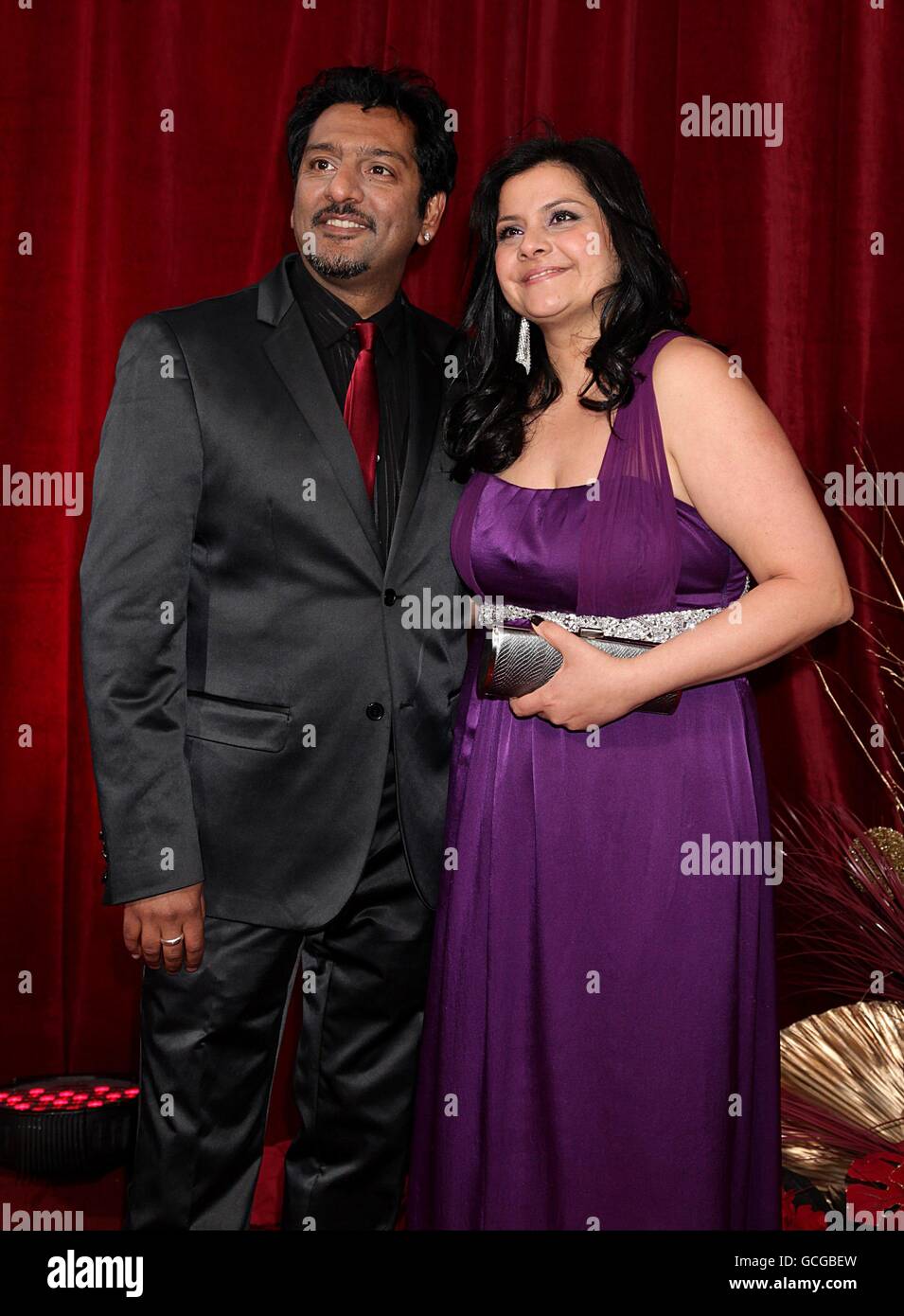 Nitin Ganatra and Nina Wadia arriving for the 2010 British Soap Awards