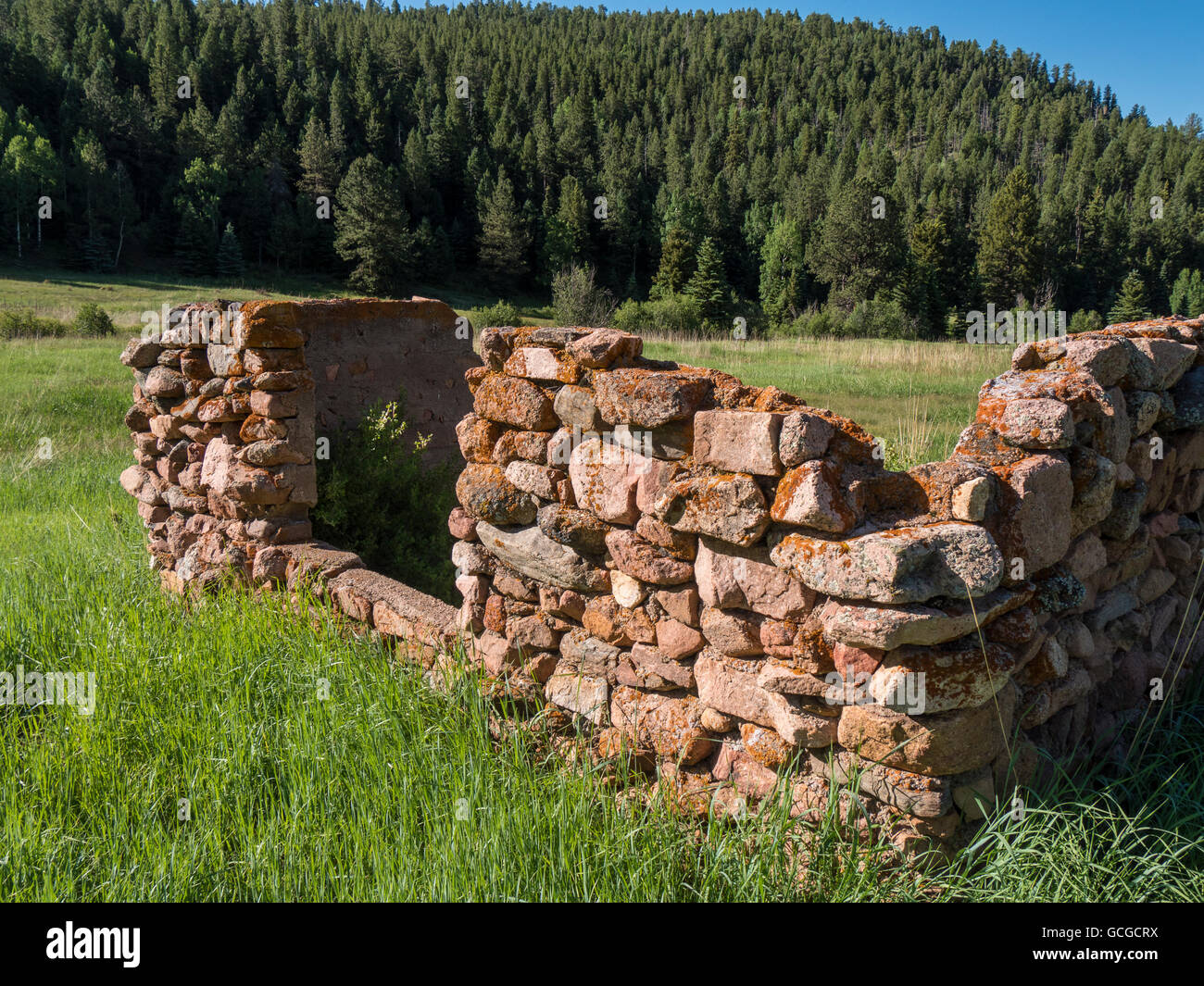 Remains Of Old Rock Cabin In The Meadow Along The Mason Creek