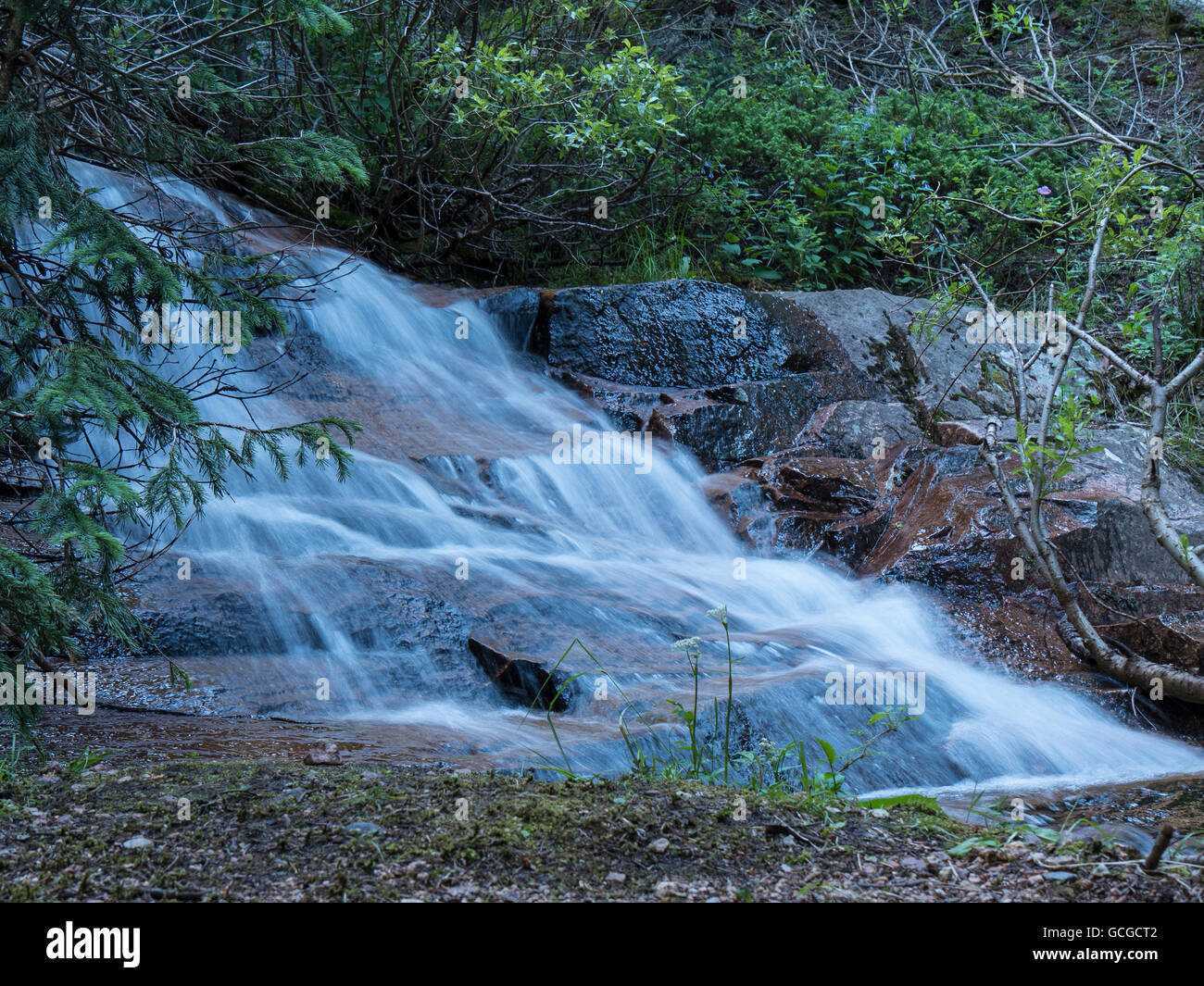 Waterfall cascade in Mason Creek, Mason Creek Trail, Staunton State