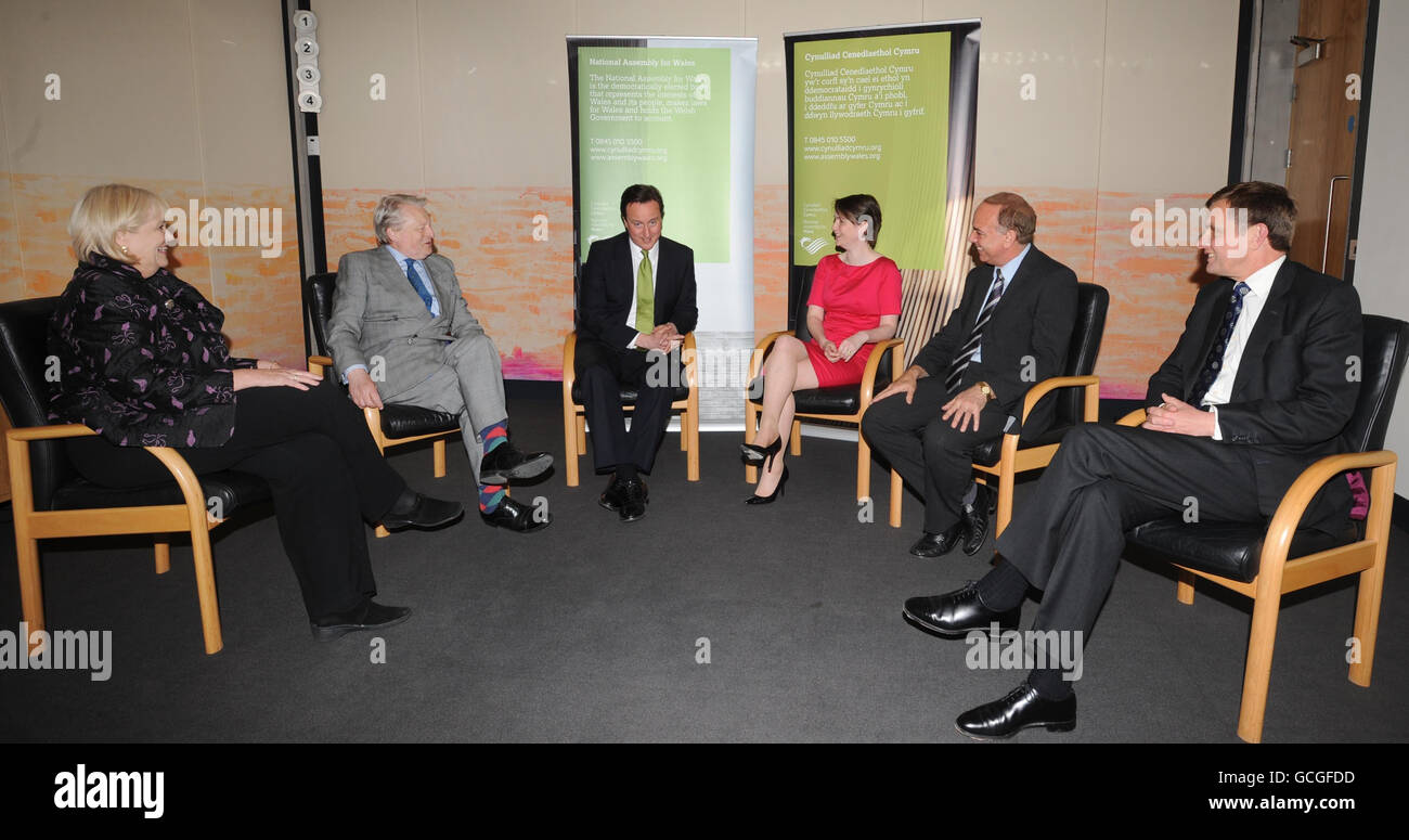 David Cameron visits Welsh Assembly Stock Photo