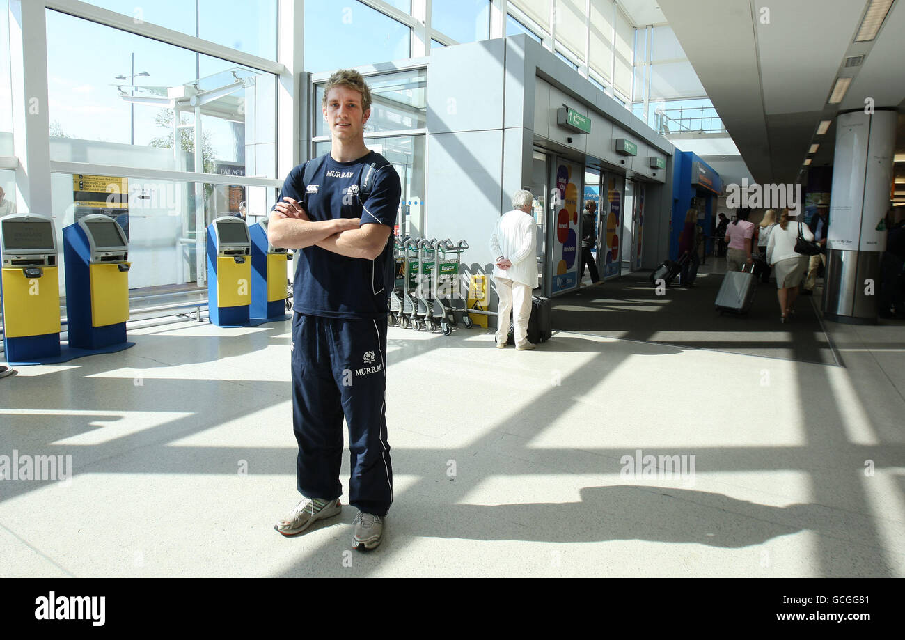 s Departure Edinburgh Airport. Scotland 7's Alex Blair at Edinburgh