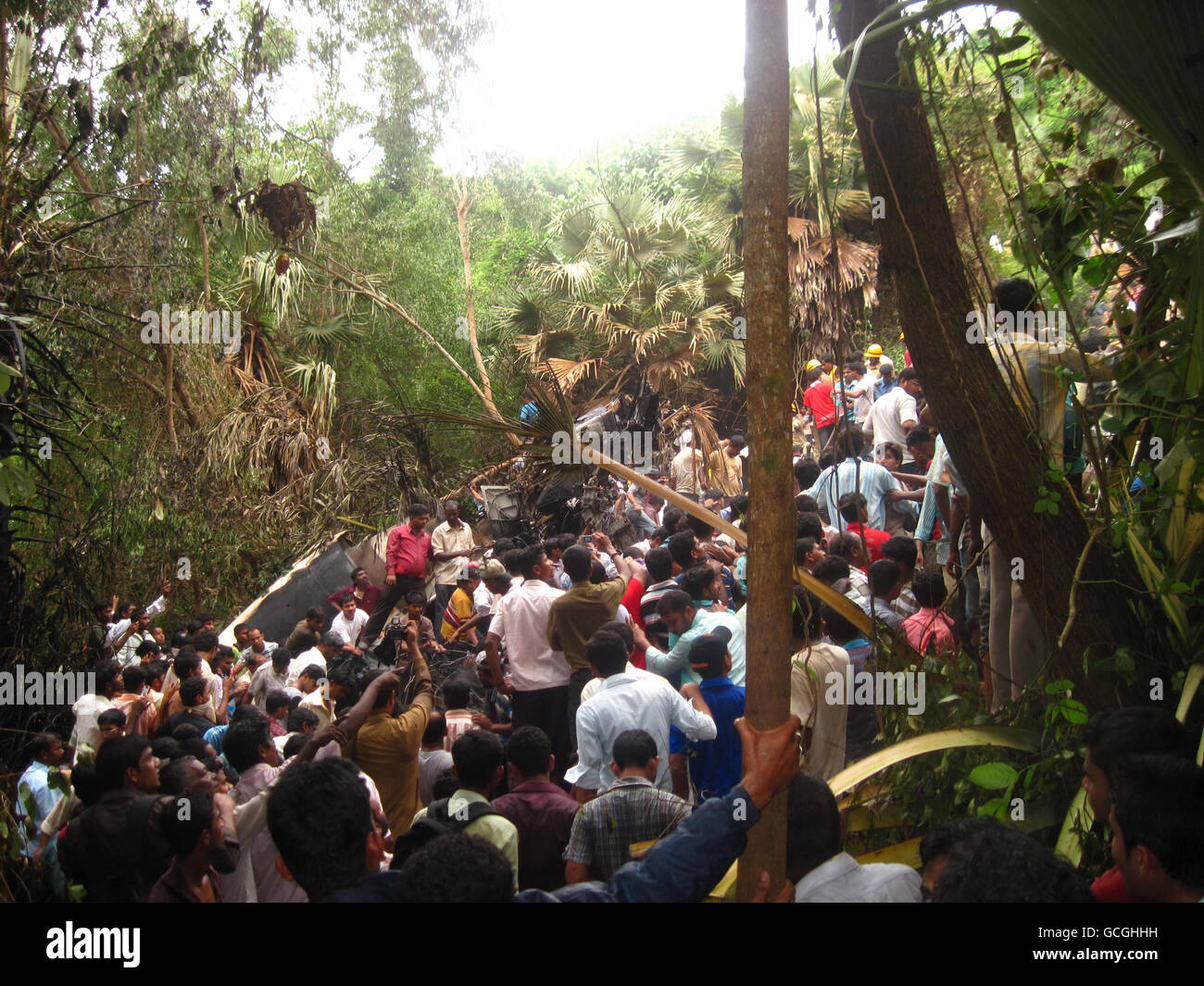 Plane crash near Mangalore Stock Photo