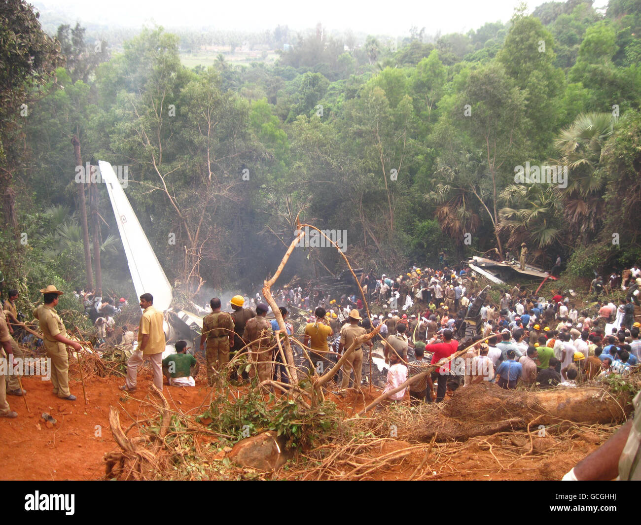 Plane crash near Mangalore Stock Photo