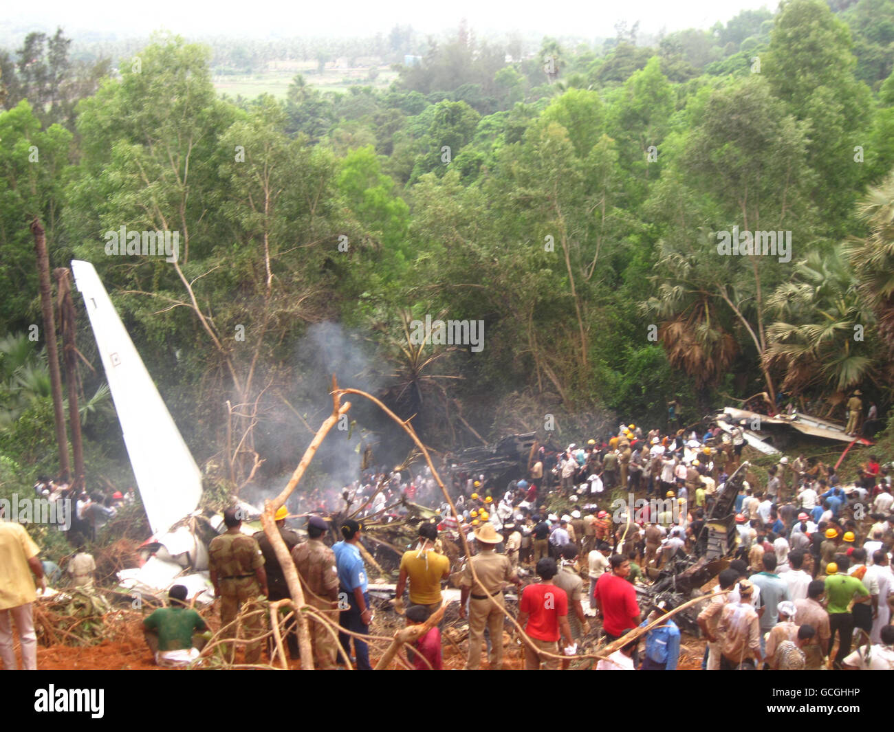 Plane crash near Mangalore Stock Photo