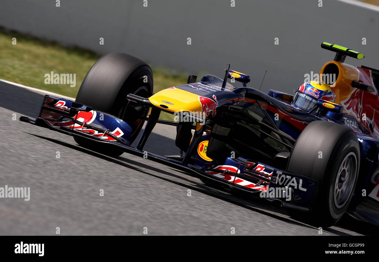 Formula One Motor Racing - Spanish Grand Prix - Practice and Qualifing - Catalunya Circuit. Mark Webber, Red bull Racing Stock Photo