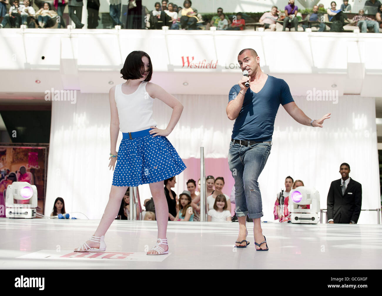Star of Pineapple Dance Studios, Louie Spence, at Westfield shopping centre in west London with