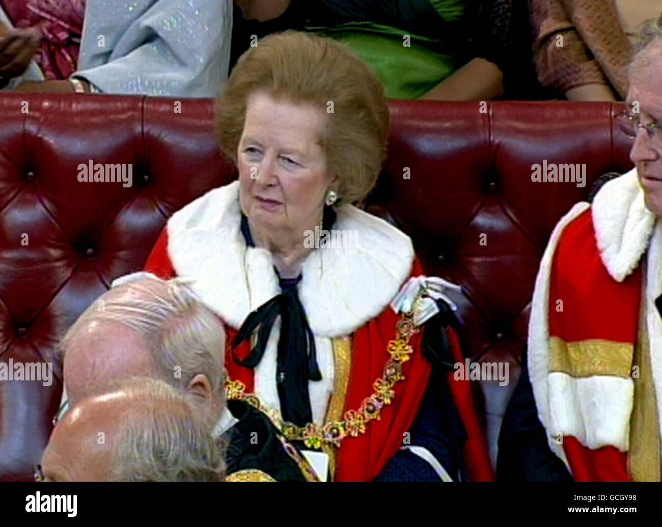 Baroness Thatcher waits for the start of State Opening of Parliament at the Palaces of Westminster, central London. Stock Photo