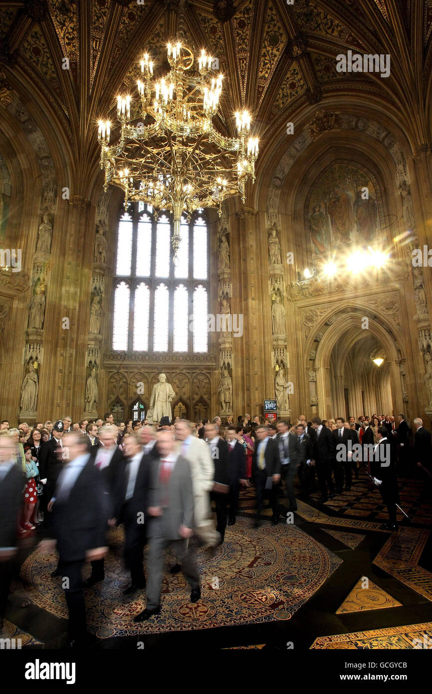 MPs walk through the Central Lobby from the House of Commons to the