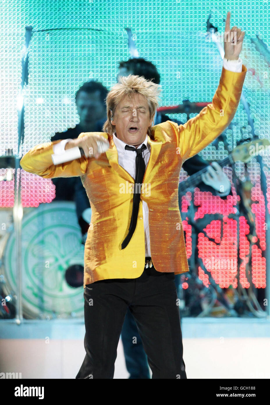 Rod Stewart performing at the O2 Arena in Greenwich, south London Stock