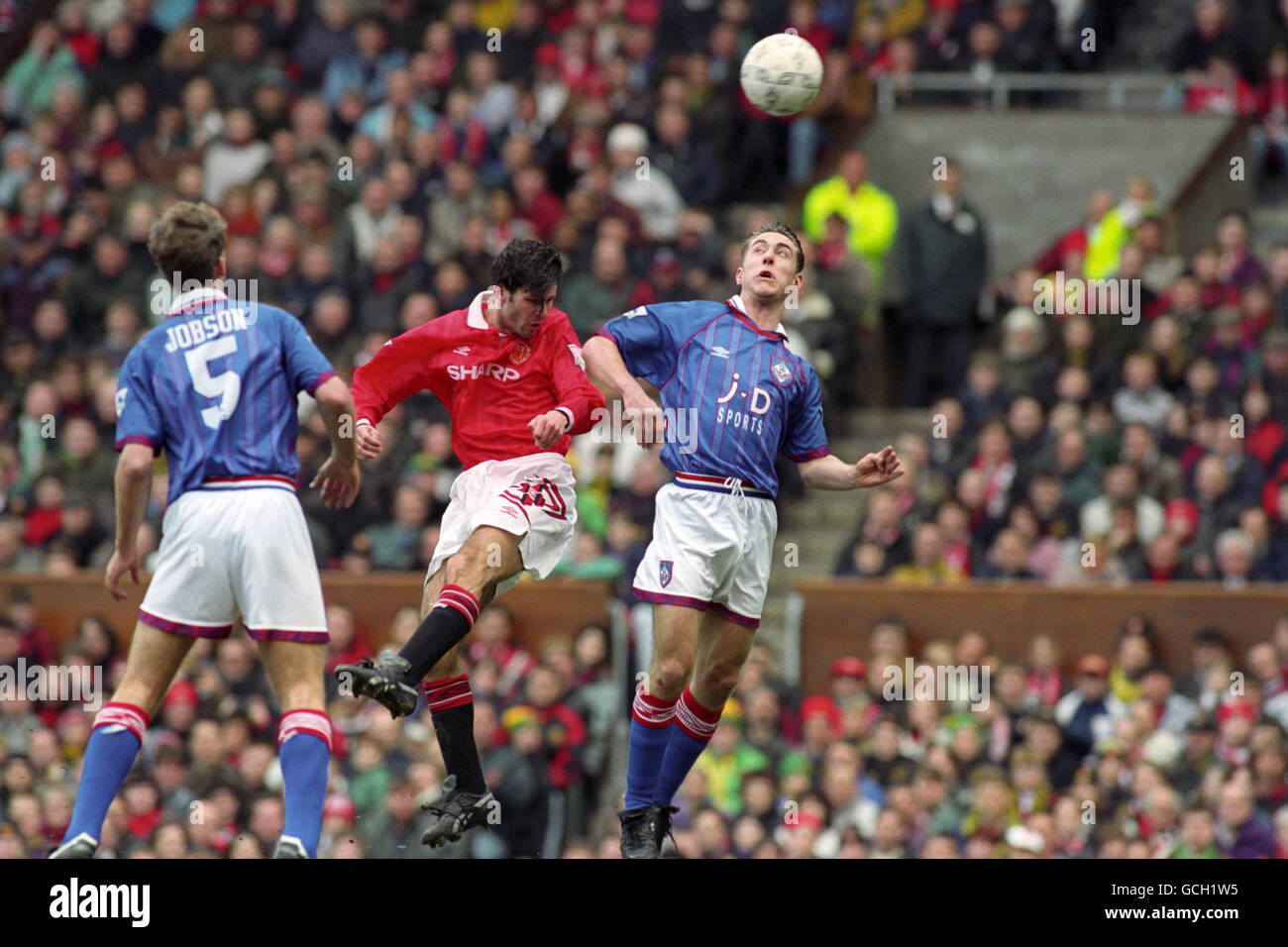 Scores the 1st goal v oldham athletic hires stock photography and