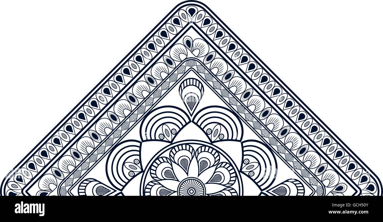 triangular decorative line half mandala icon Stock Vector Image & Art ...