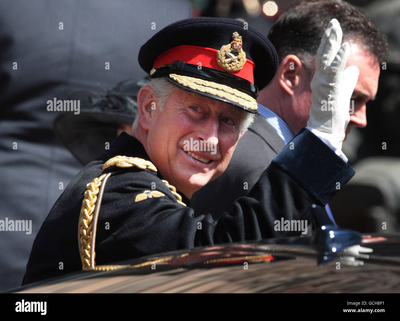 The Prince of Wales arrives at the annual Service of Commemoration Scottish War Memorial in Edinburgh Castle, Scotland. Stock Photo