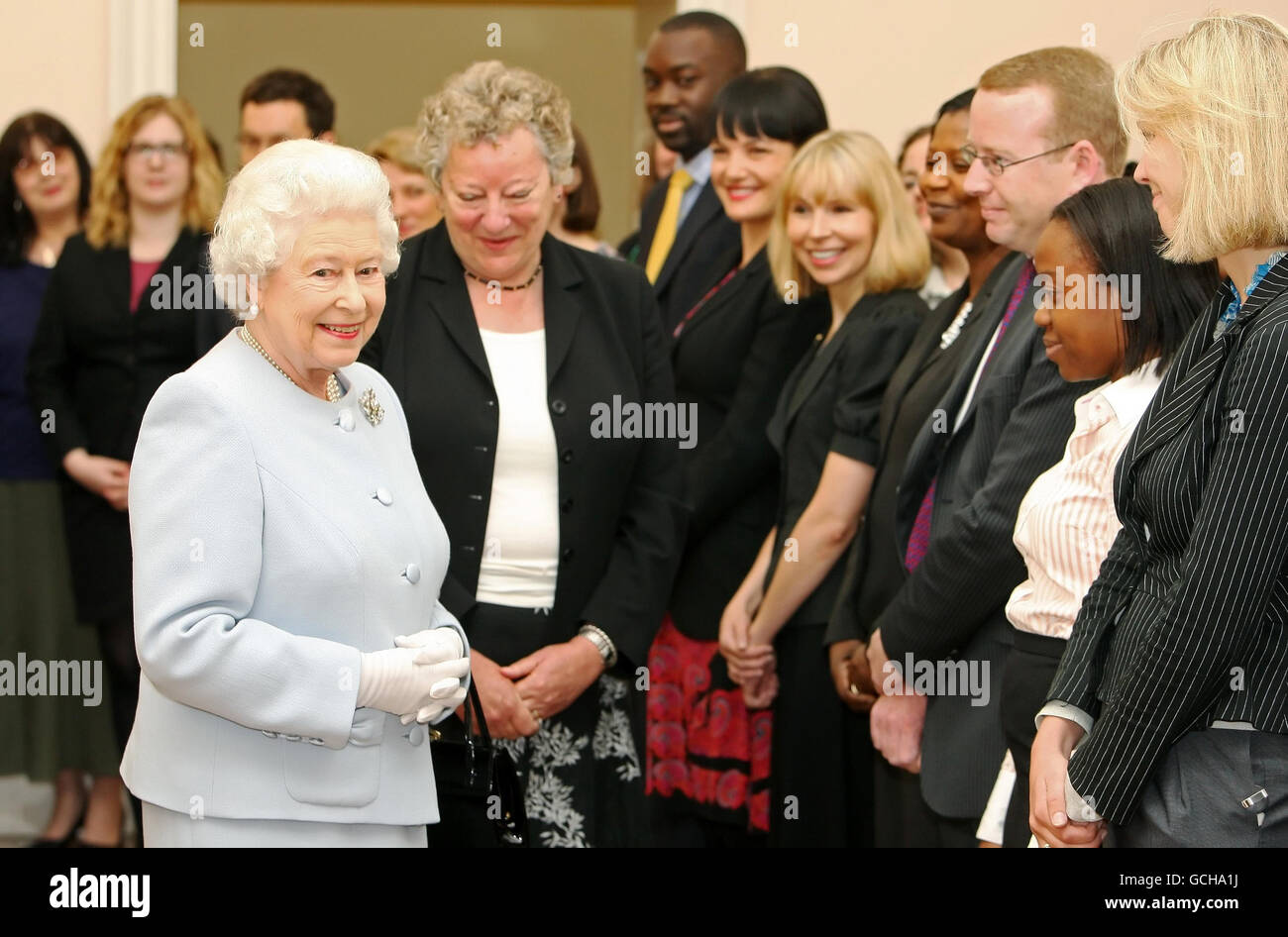 Queen visits Office Stock Photo Alamy