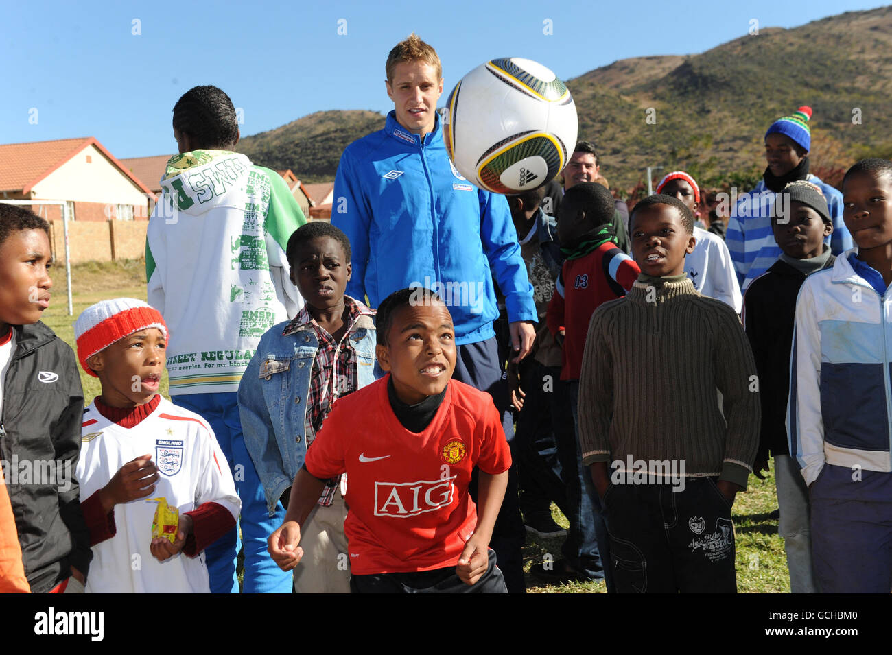 Soccer - 2010 FIFA World Cup South Africa - England Players Visit Local ...