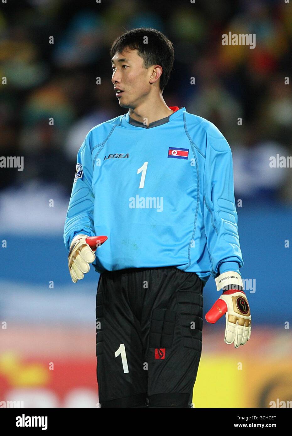 Soccer - 2010 FIFA World Cup South Africa - Group G - Brazil v North Korea - Ellis Park. Ri Myong-Guk, Korea DPR Stock Photo